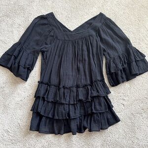Free People Black Blouse Top Shirt XS